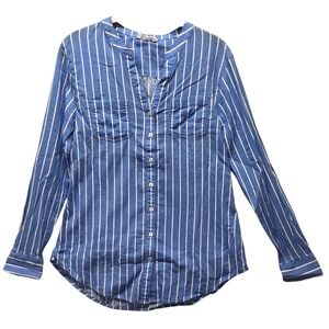 Carve Designs XS Striped V Neck Button Up Tunic Shirt Nautical Women's Resort